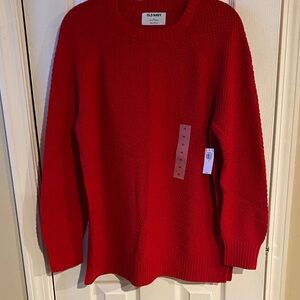 Old Navy Women's Vibrant Red Crew Neck Sweater